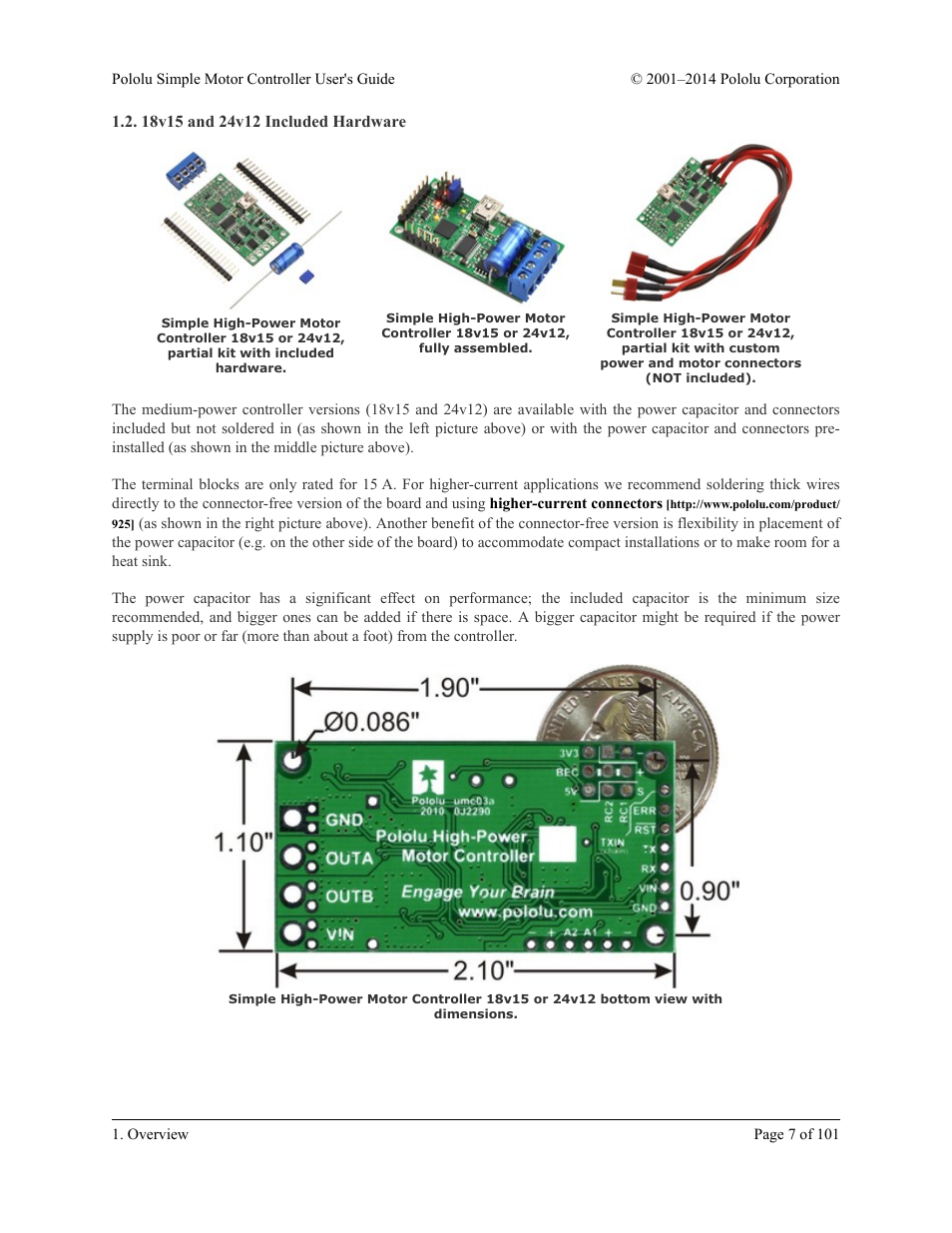 18v15 and 24v12 included hardware | Pololu Simple User Manual | Page 7 / 101