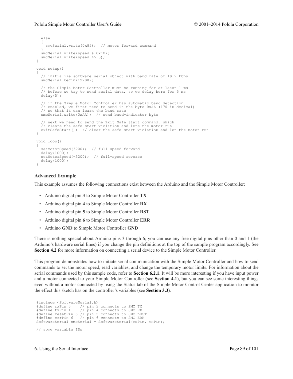 Advanced example | Pololu Simple User Manual | Page 89 / 101