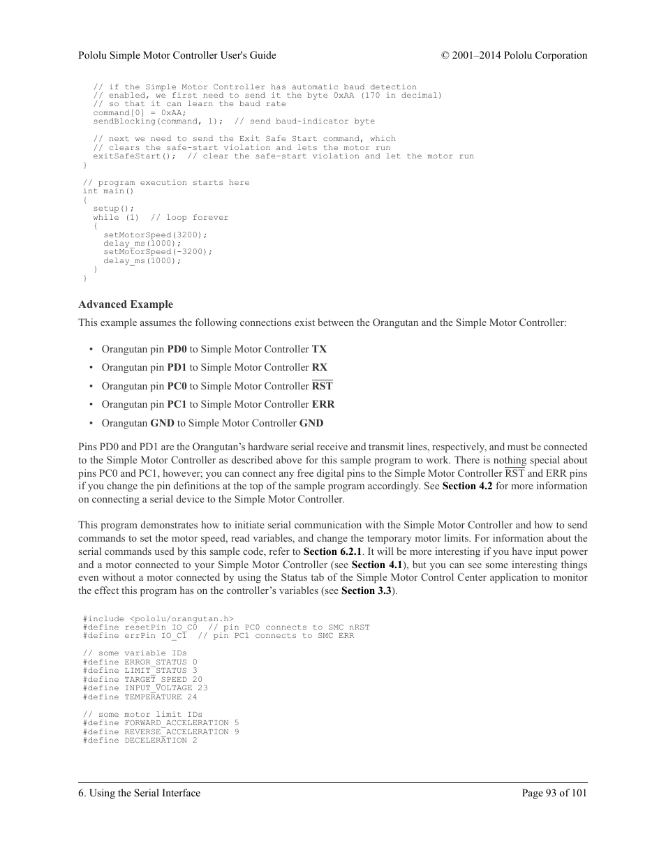 Advanced example | Pololu Simple User Manual | Page 93 / 101