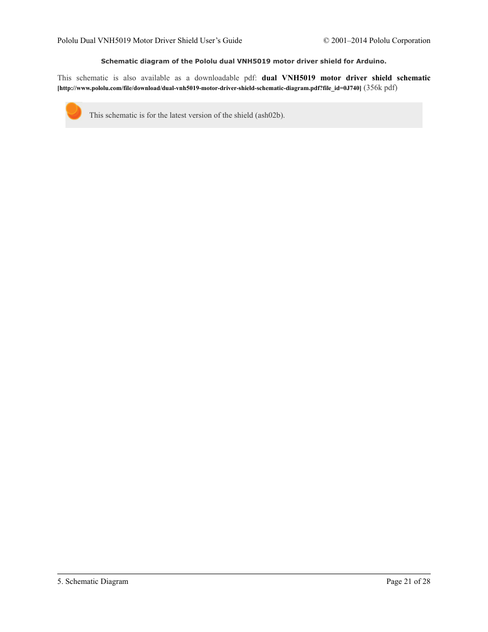 Pololu Dual VNH5019 User Manual | Page 21 / 28