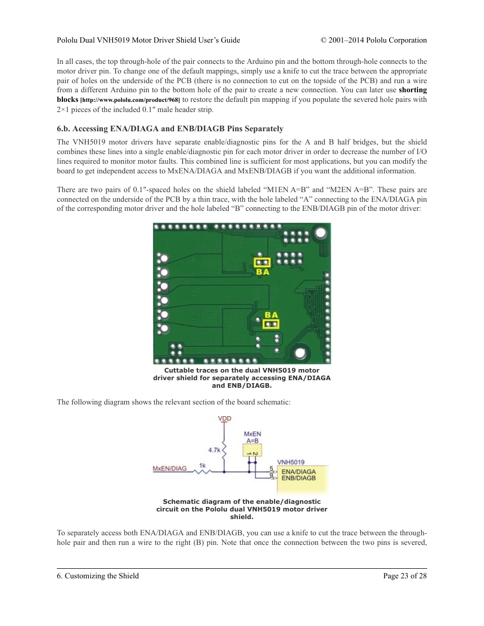 Pololu Dual VNH5019 User Manual | Page 23 / 28