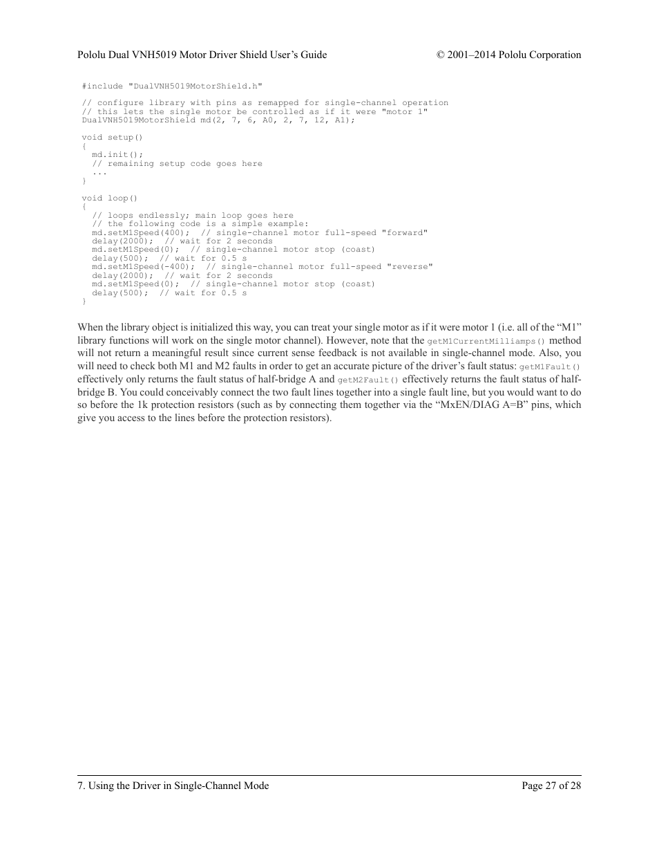 Pololu Dual VNH5019 User Manual | Page 27 / 28