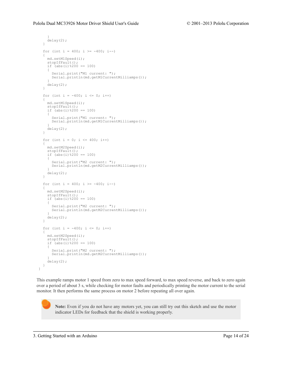 Pololu Dual MC33926 User Manual | Page 14 / 24