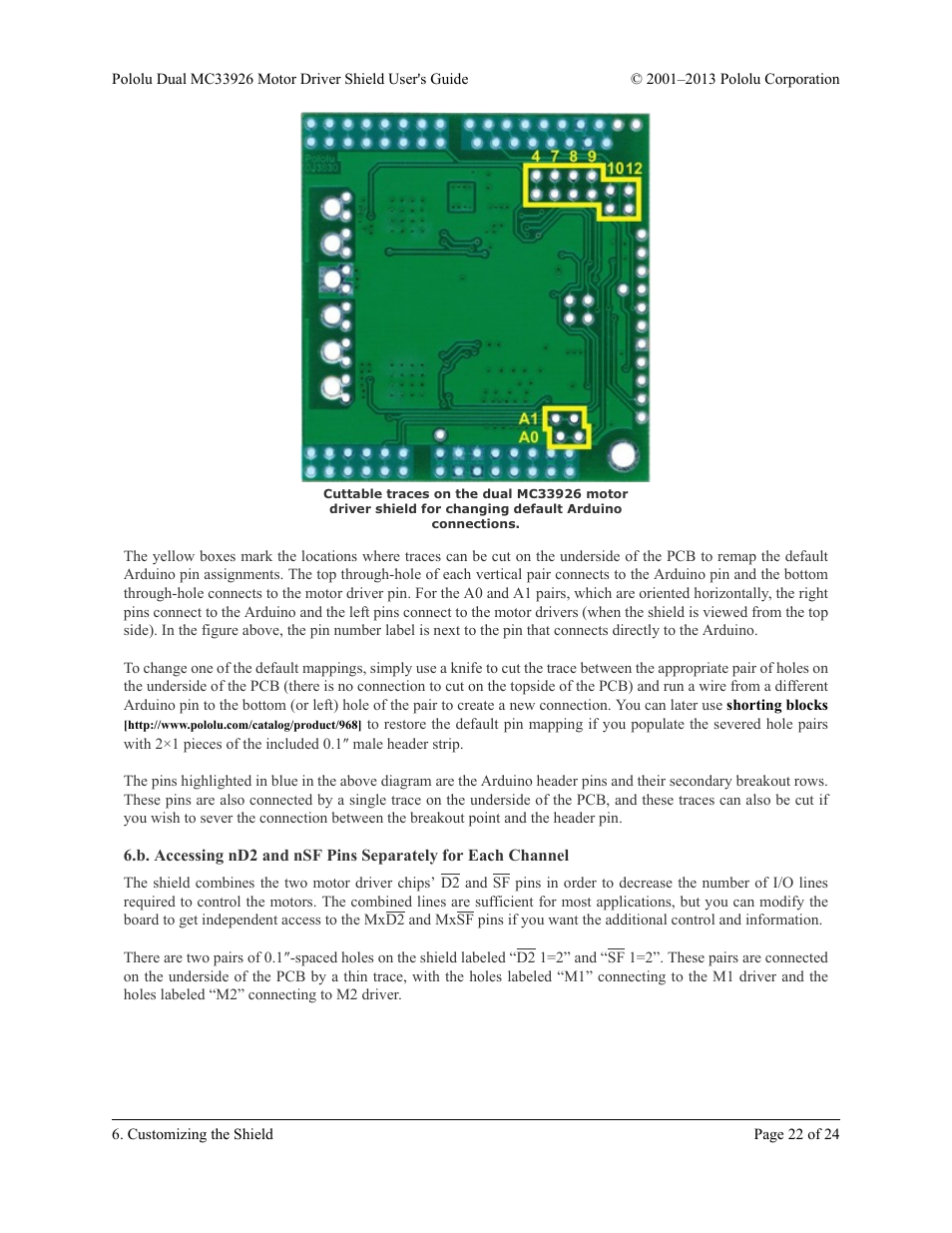 Section 6.b, Section | Pololu Dual MC33926 User Manual | Page 22 / 24