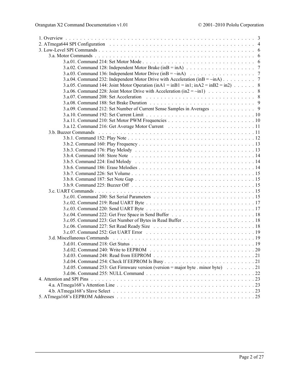 Pololu Orangutan X2 User Manual | Page 2 / 27