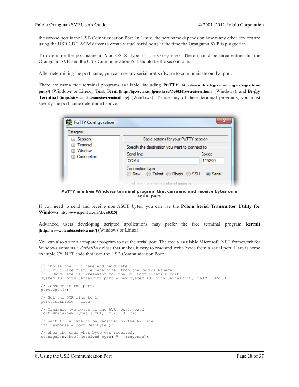 Pololu Orangutan SVP User Manual | Page 28 / 37