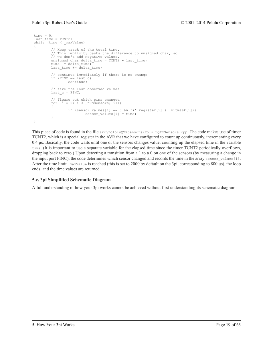 E. 3pi simplified schematic diagram | Pololu 3pi Robot User Manual | Page 19 / 63