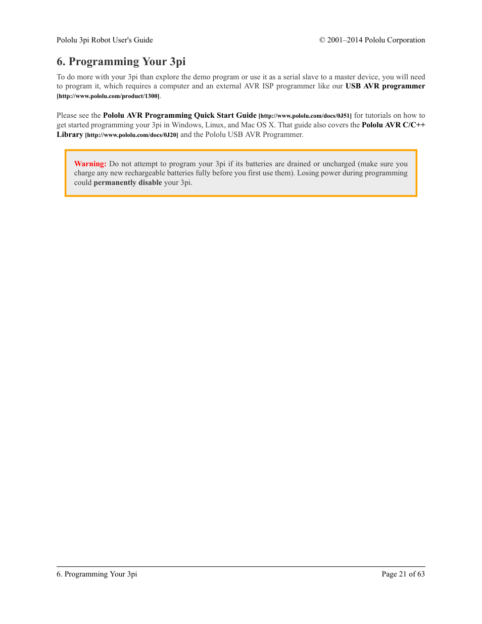 Programming your 3pi | Pololu 3pi Robot User Manual | Page 21 / 63