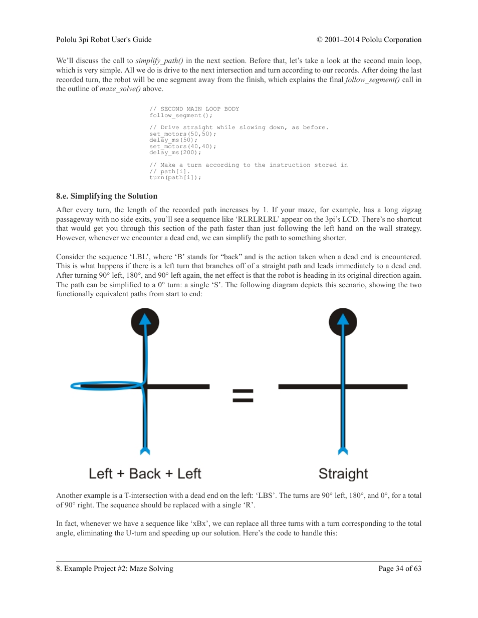 E. simplifying the solution | Pololu 3pi Robot User Manual | Page 34 / 63