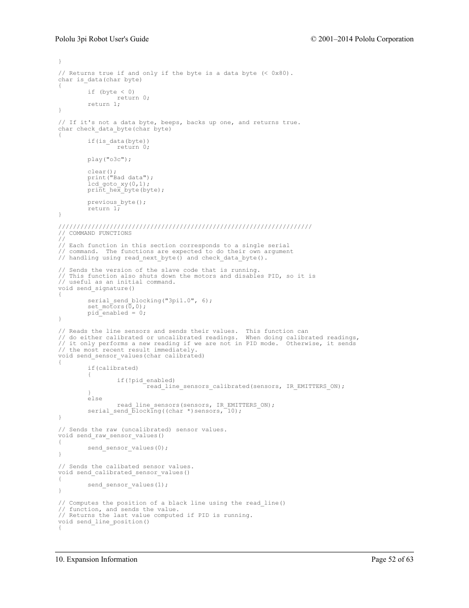 Pololu 3pi Robot User Manual | Page 52 / 63