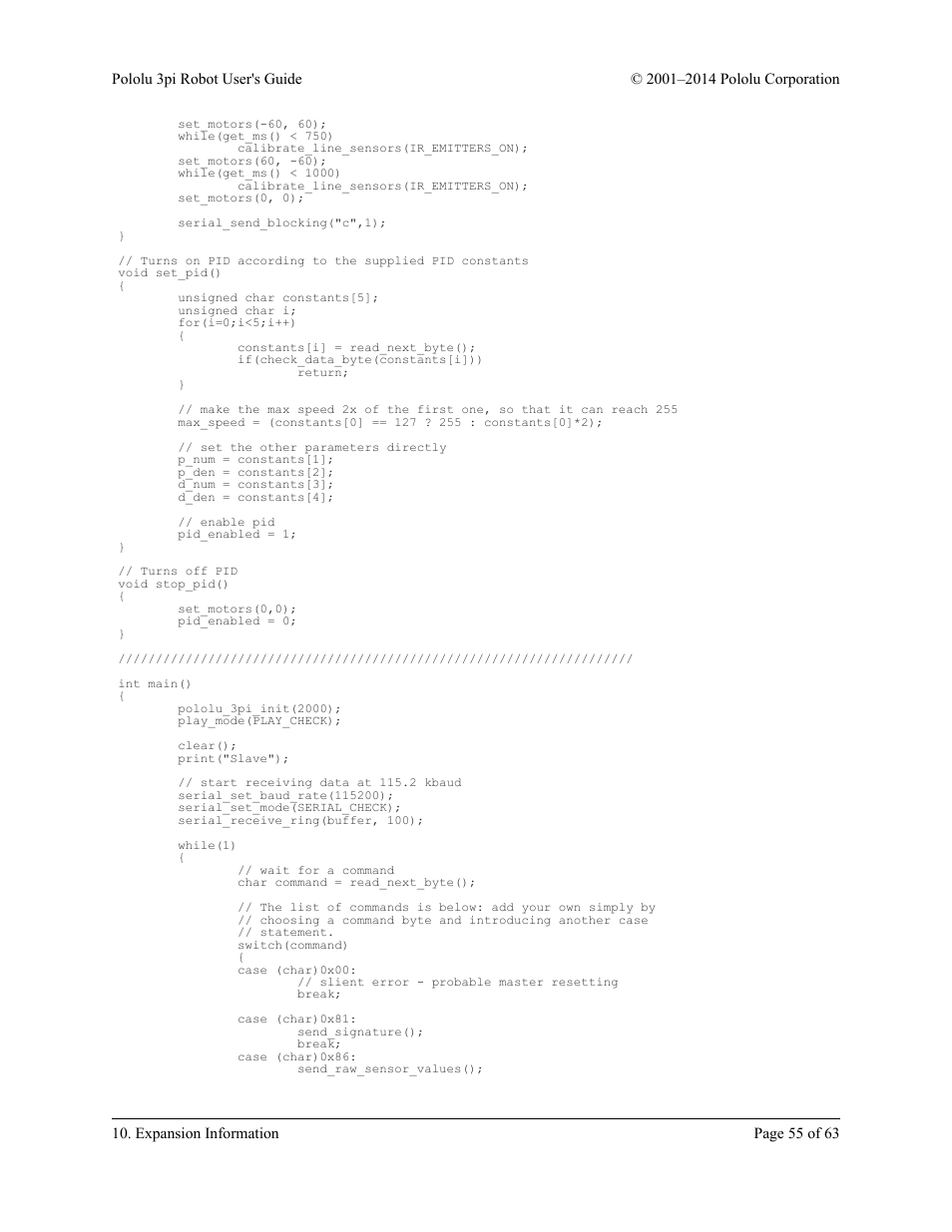 Pololu 3pi Robot User Manual | Page 55 / 63