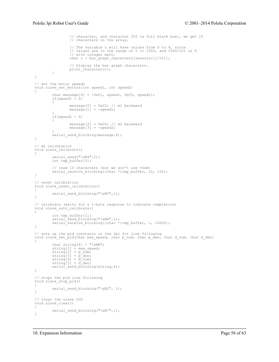 Pololu 3pi Robot User Manual | Page 58 / 63