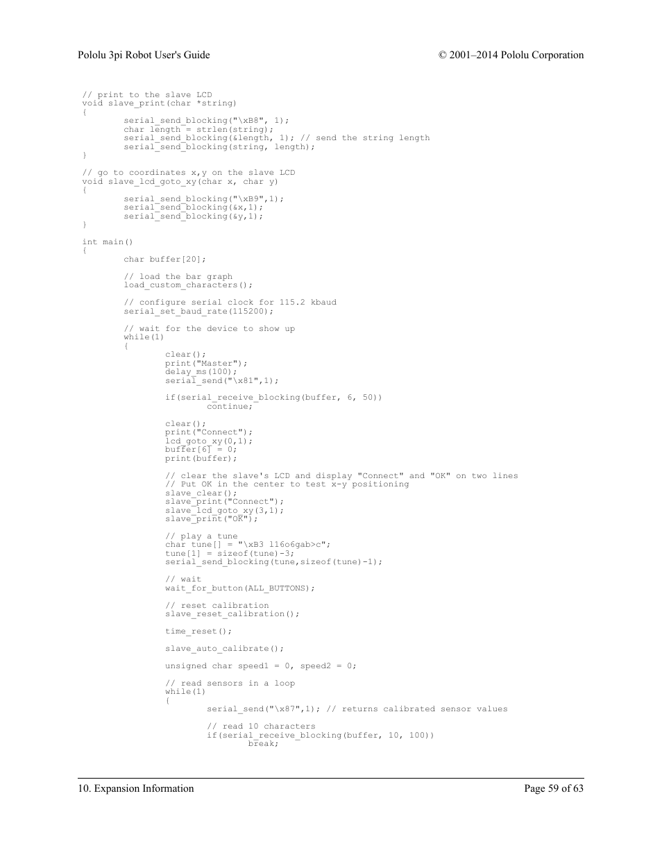 Pololu 3pi Robot User Manual | Page 59 / 63