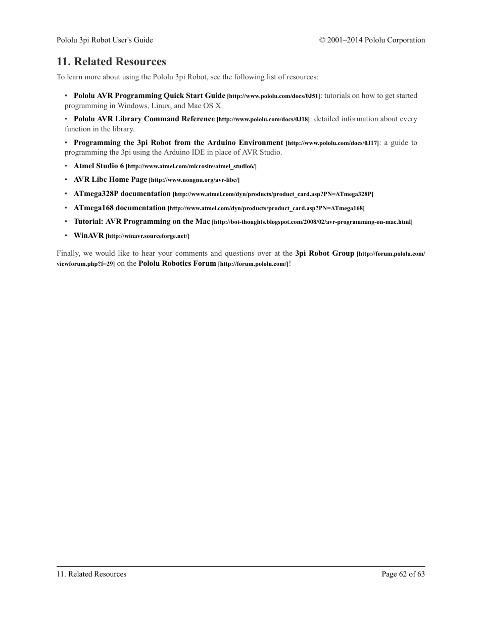 Related resources | Pololu 3pi Robot User Manual | Page 62 / 63