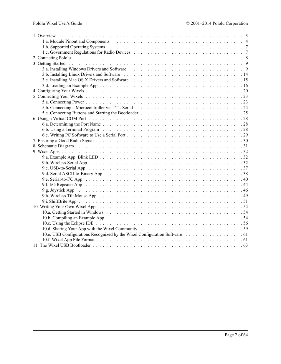 Pololu Wixel User Manual | Page 2 / 64
