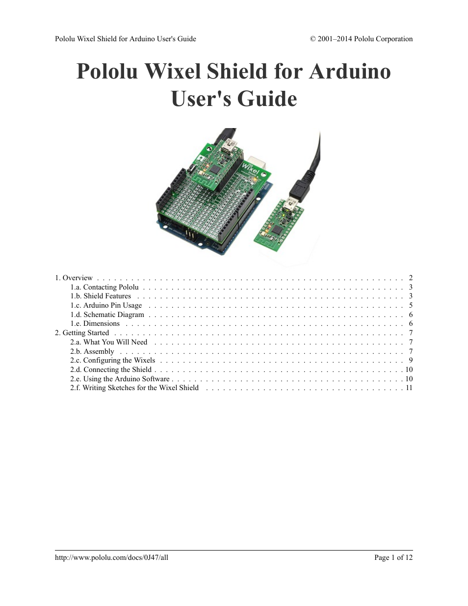Pololu Wixel Shield for Arduino User Manual | 12 pages