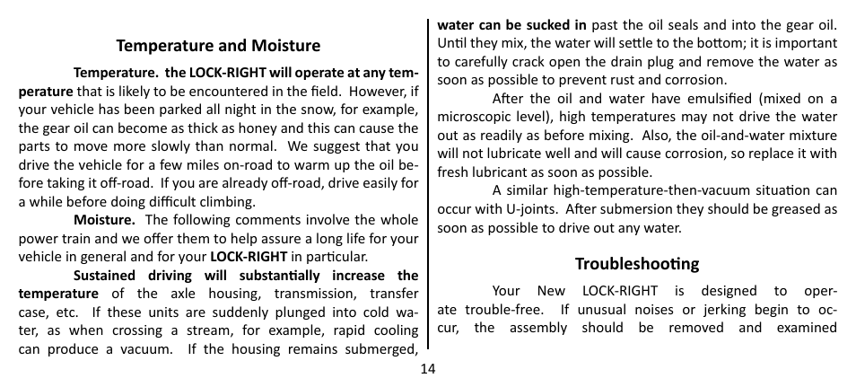 Powertrax LOCK-RIGHT Performace Locker User Manual | Page 14 / 16