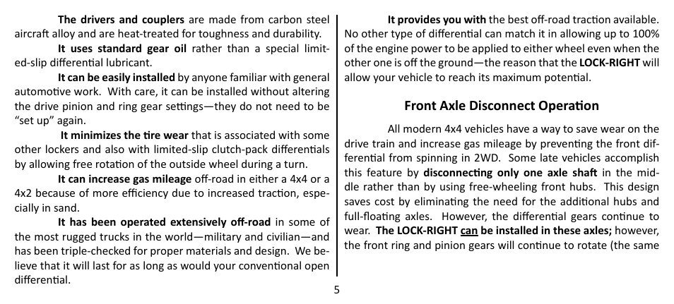 Powertrax LOCK-RIGHT Performace Locker User Manual | Page 5 / 16