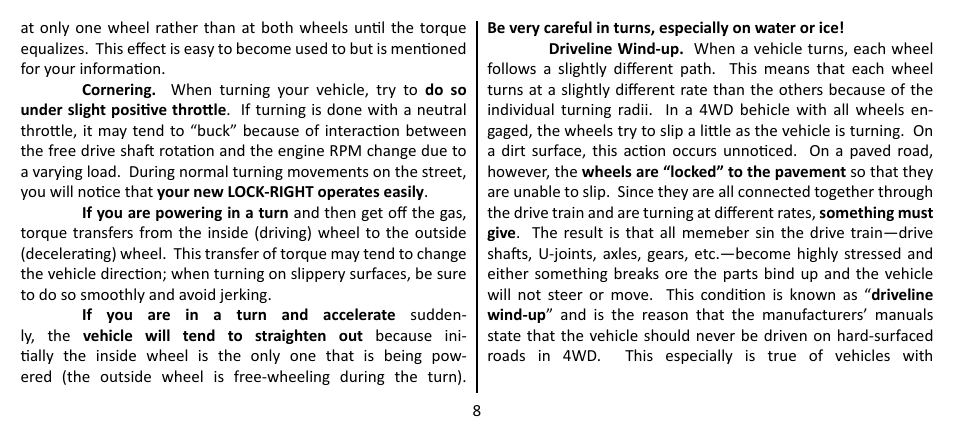 Powertrax LOCK-RIGHT Performace Locker User Manual | Page 8 / 16