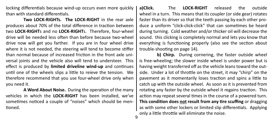 Powertrax LOCK-RIGHT Performace Locker User Manual | Page 9 / 16