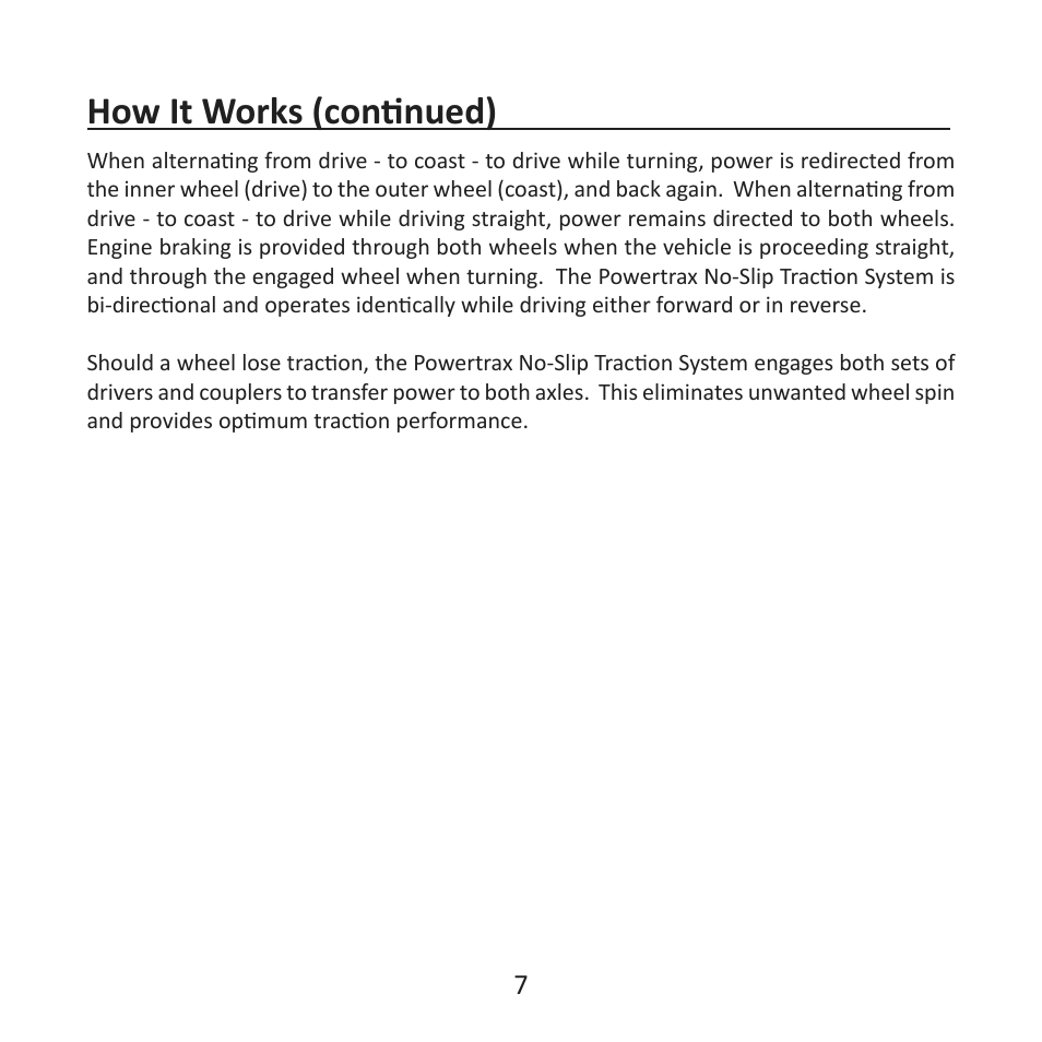 How it works (continued) | Powertrax No-Slip Traction System User Manual User Manual | Page 10 / 32