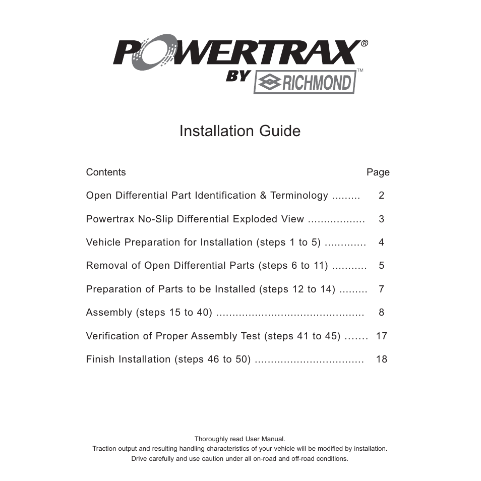 Installation guide | Powertrax 9206883128 User Manual | Page 3 / 26