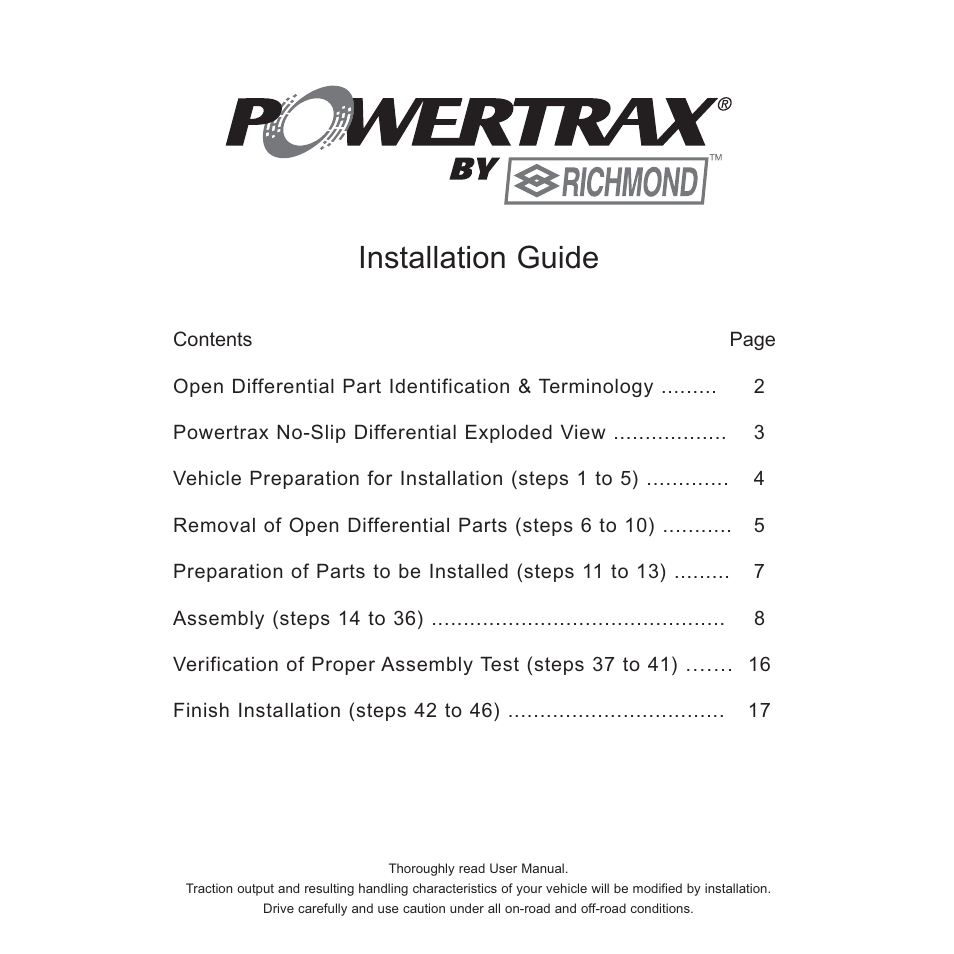 Installation guide | Powertrax 9204603000 User Manual | Page 3 / 24