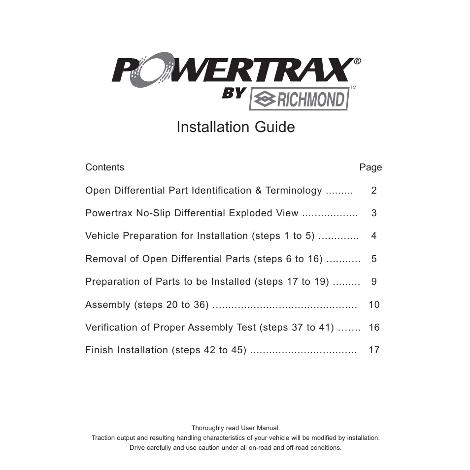 Installation guide | Powertrax 9207762805 User Manual | Page 3 / 24