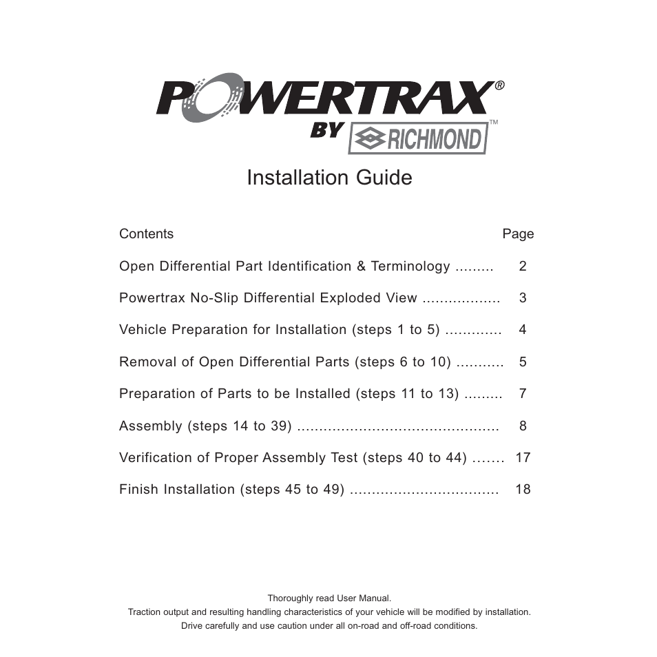 Installation guide | Powertrax 9220881005 User Manual | Page 3 / 26