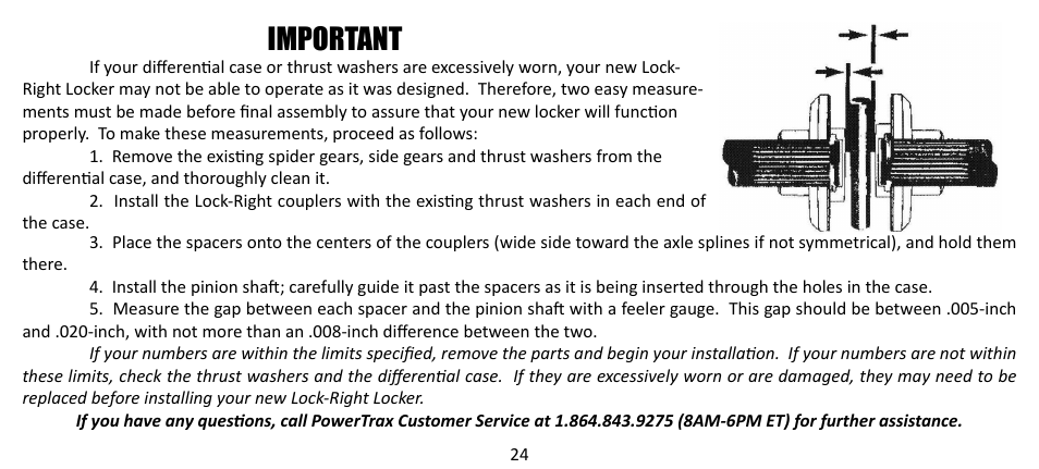 Important | Powertrax 3710 User Manual | Page 24 / 28