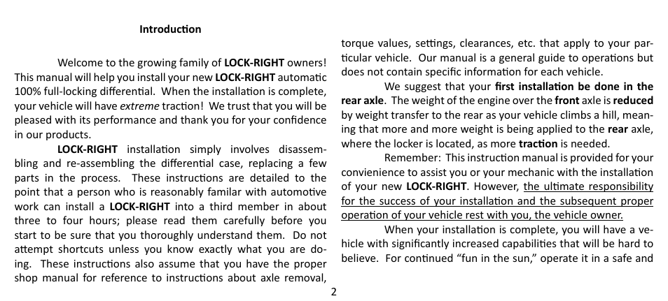 Powertrax 1540 User Manual | Page 2 / 20