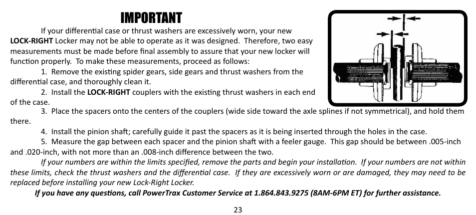 Important | Powertrax 4110 User Manual | Page 23 / 28