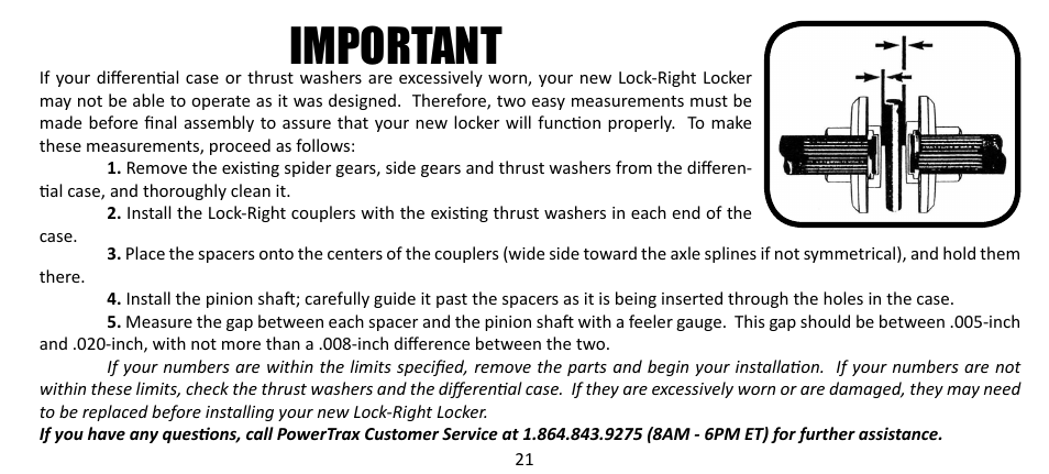 Important | Powertrax 4120 User Manual | Page 21 / 24