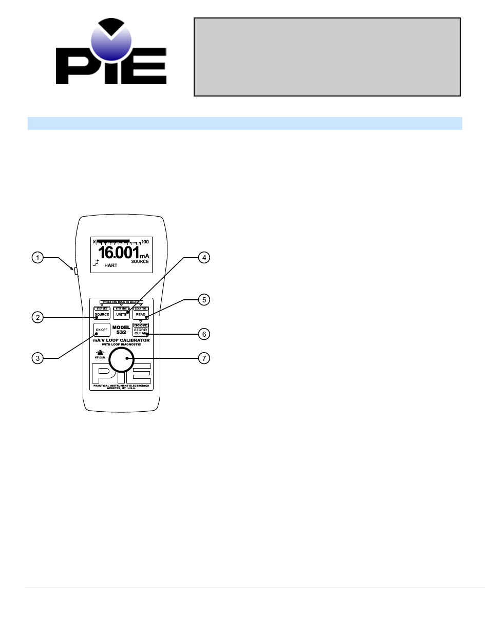 Practical Instrument Electronics 532 User Manual | 8 pages
