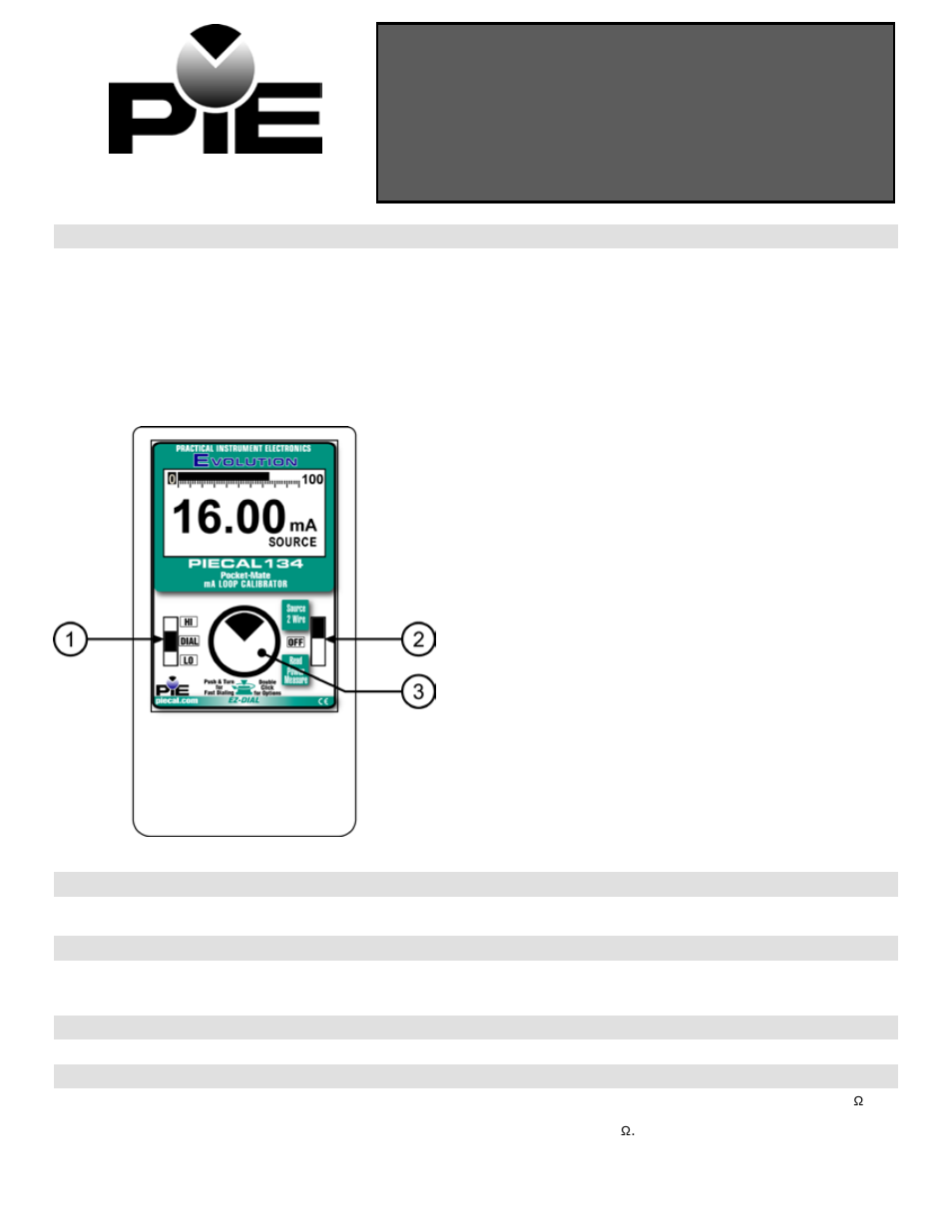 Practical Instrument Electronics 134 User Manual | 4 pages