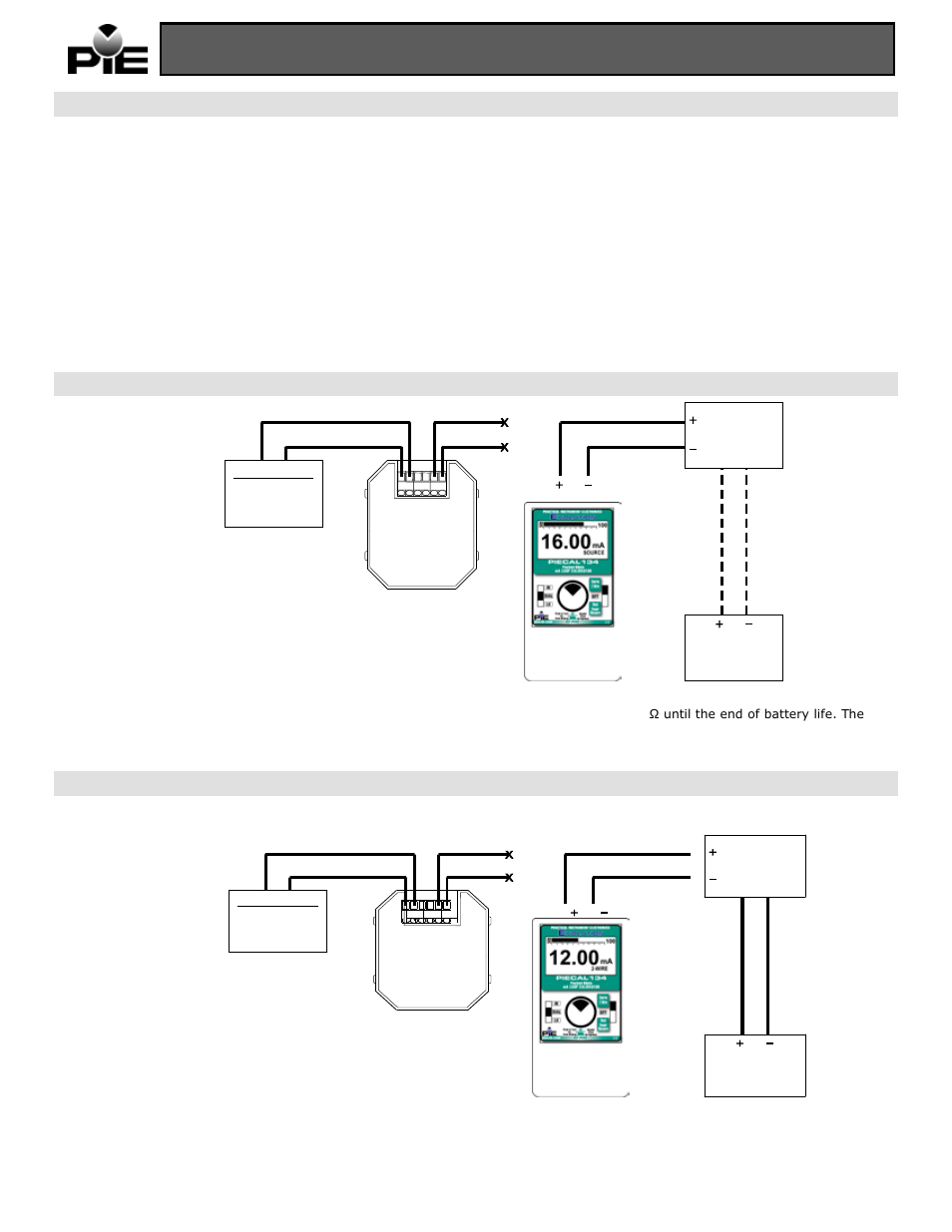 Piecal 134 operating instructions, Ez-check, Switch | Source mode, Wire transmitter simulation mode | Practical Instrument Electronics 134 User Manual | Page 2 / 4