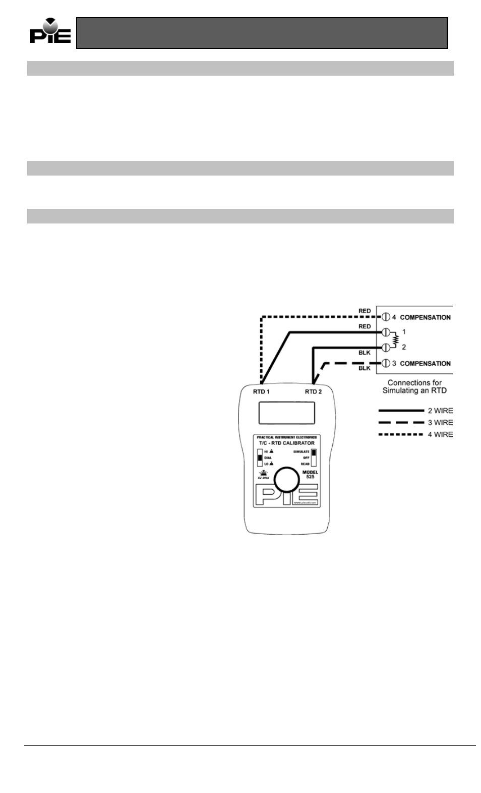 Source mode, Auto stepping in source mode, Rtd connection diagrams, (wire lead kit supplied) | Model 525 operating instructions | Practical Instrument Electronics 525 Rev B User Manual | Page 3 / 8