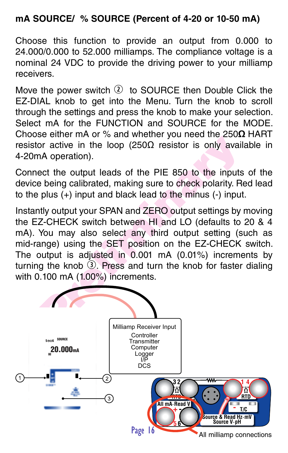 Pr eliminar y | Practical Instrument Electronics 850 User Manual | Page 18 / 48
