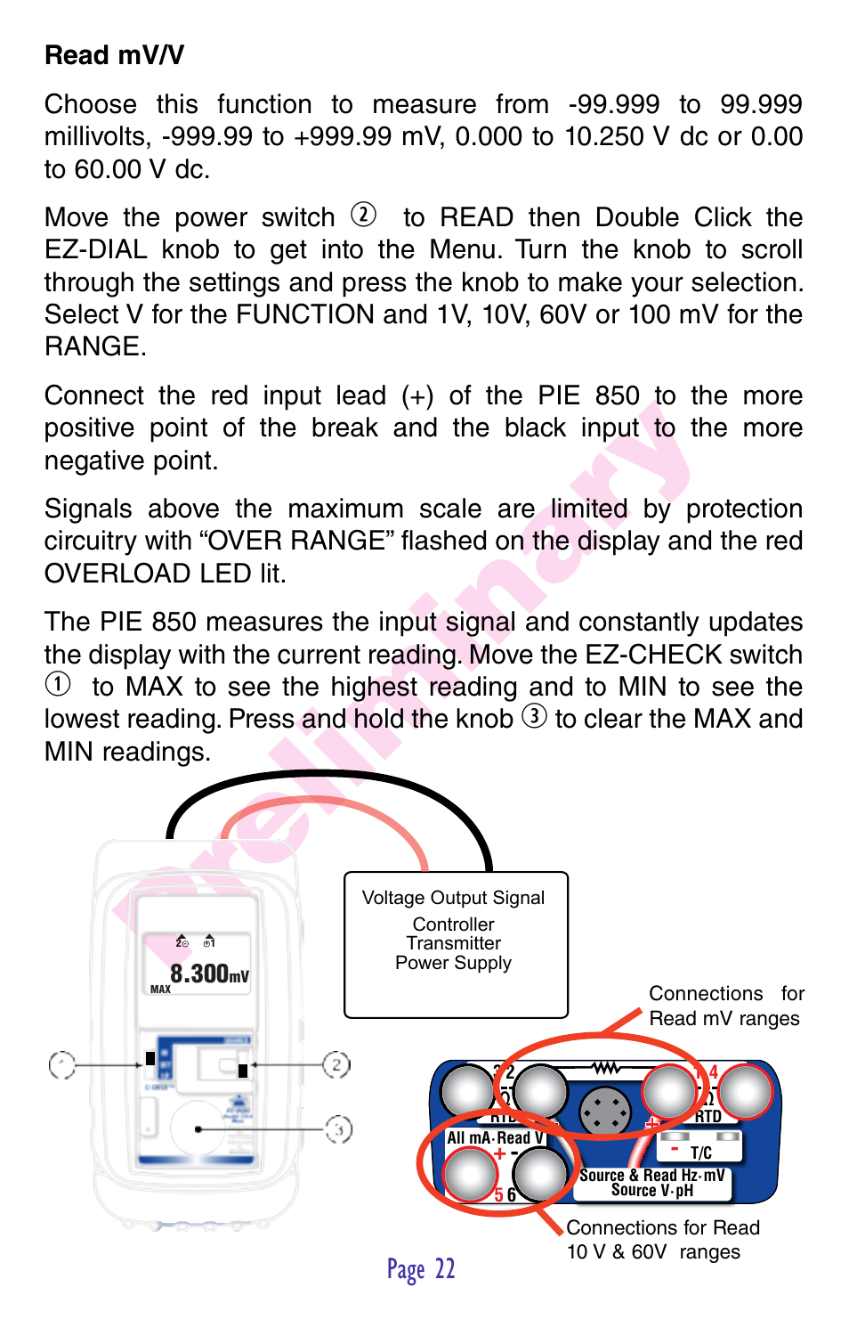 Pr eliminar y | Practical Instrument Electronics 850 User Manual | Page 24 / 48