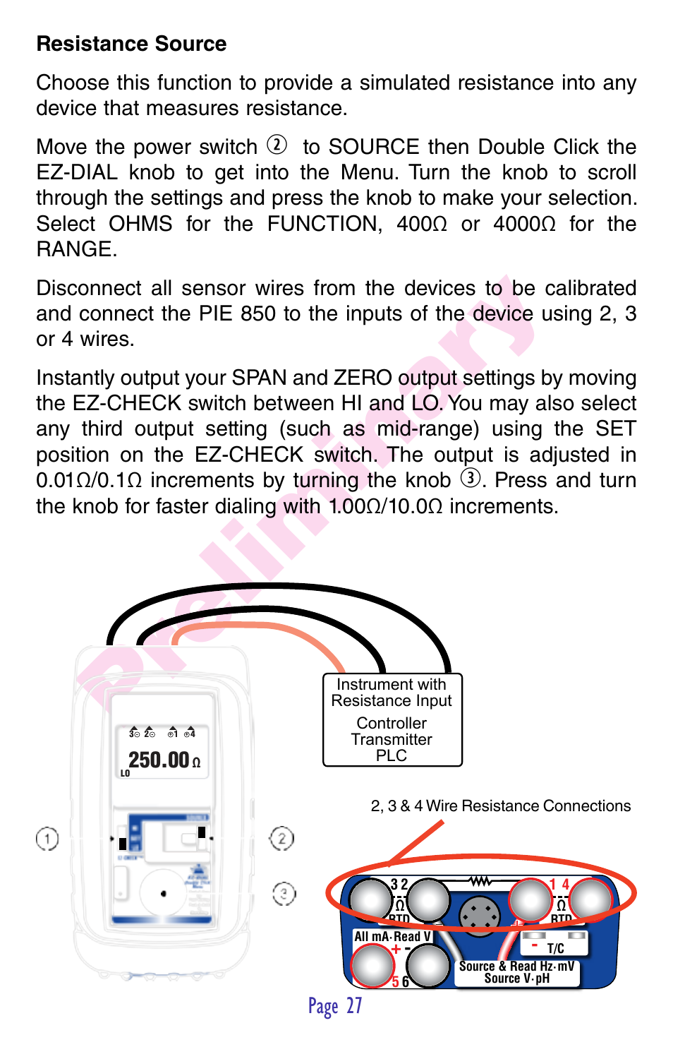 Pr eliminar y, Page 27 | Practical Instrument Electronics 850 User Manual | Page 29 / 48