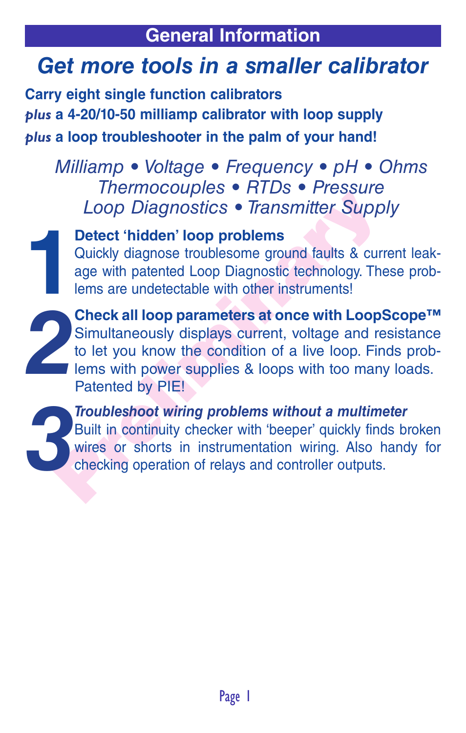 Pr eliminar y | Practical Instrument Electronics 850 User Manual | Page 3 / 48