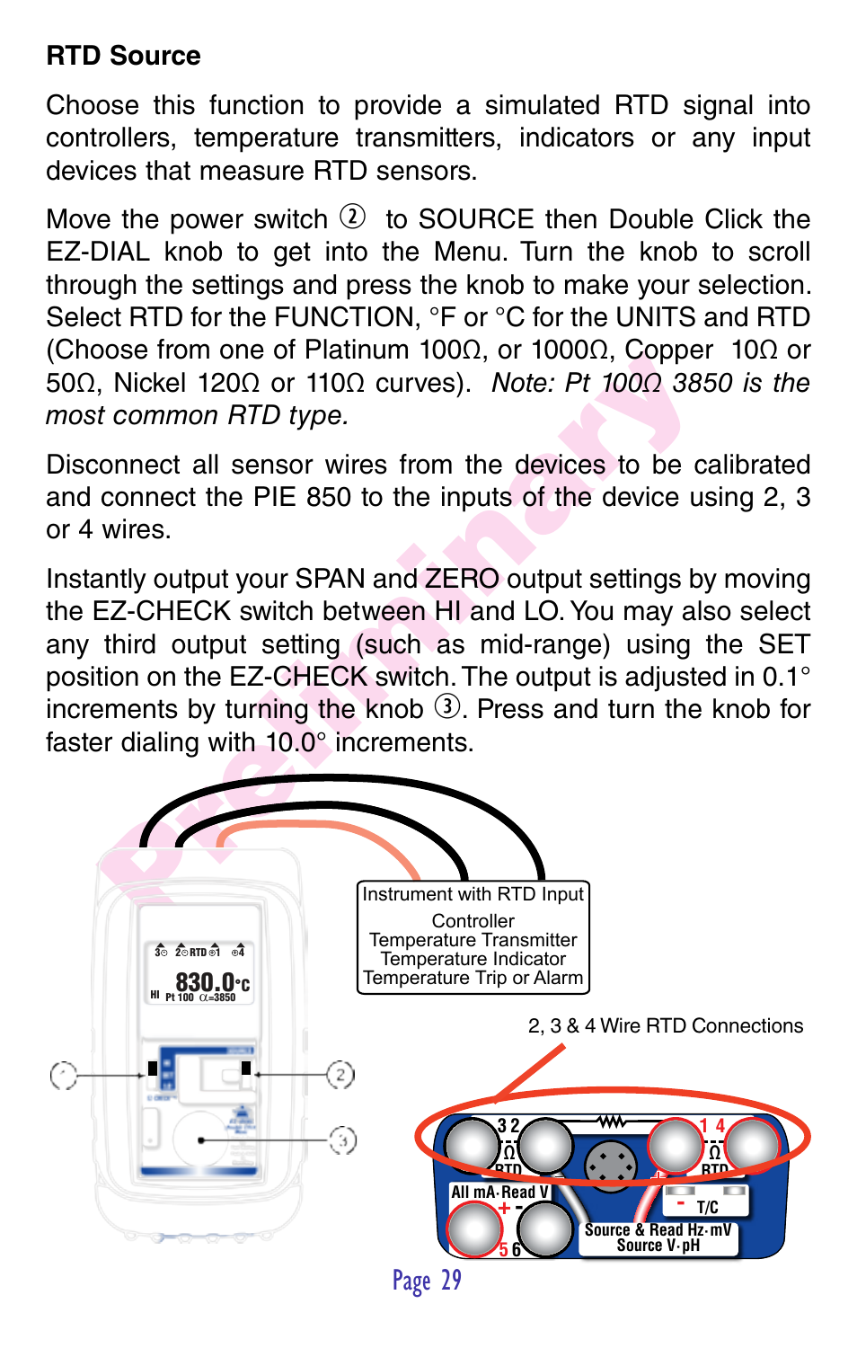 Pr eliminar y, Page 29 | Practical Instrument Electronics 850 User Manual | Page 31 / 48