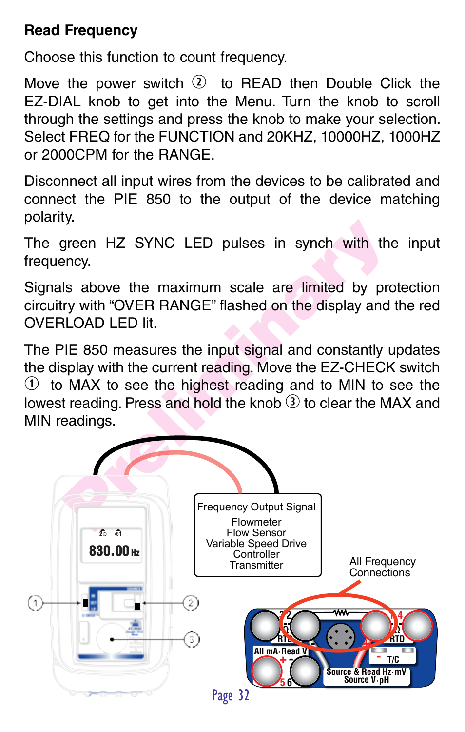 Pr eliminar y | Practical Instrument Electronics 850 User Manual | Page 34 / 48