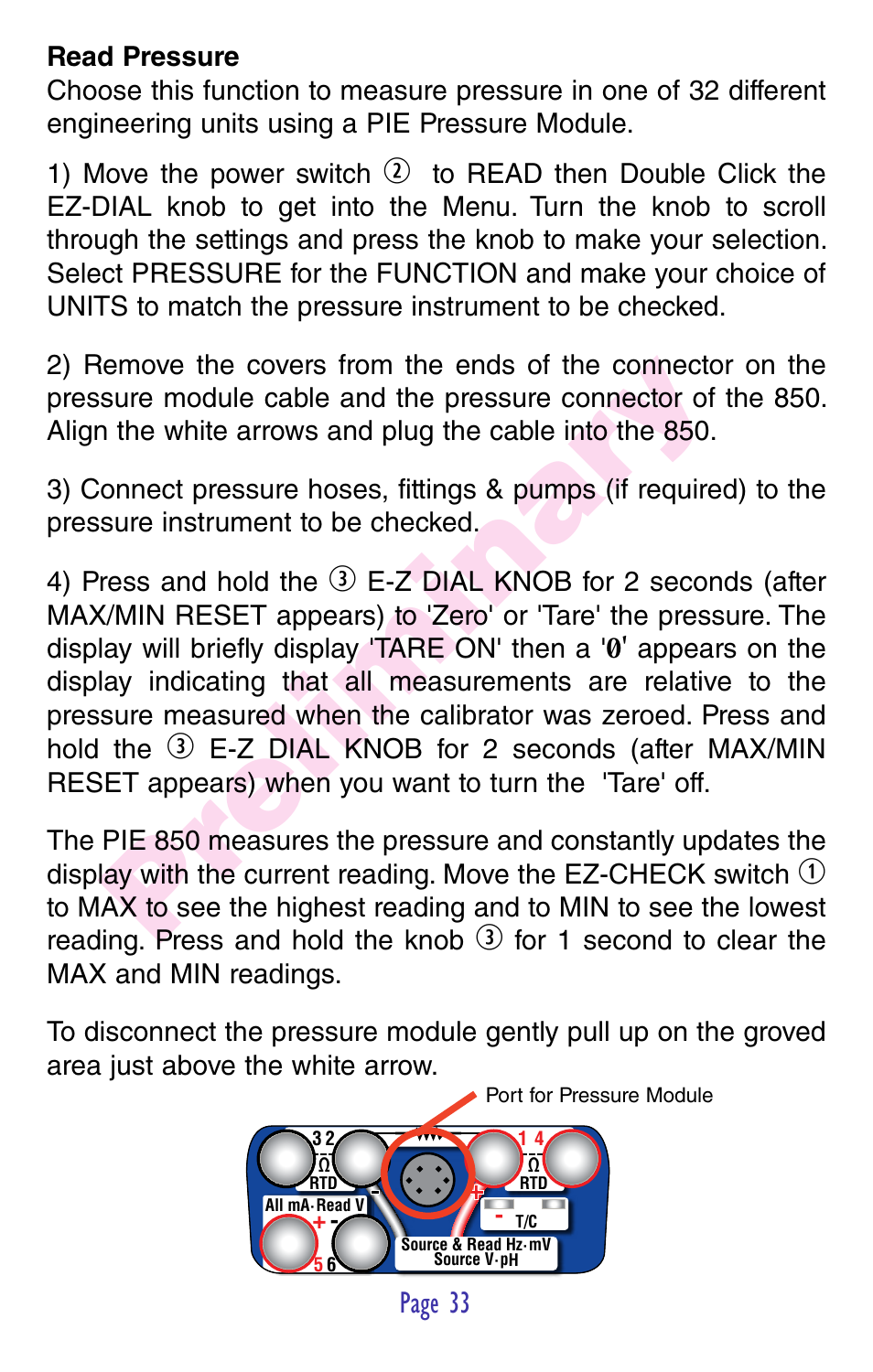 Pr eliminar y | Practical Instrument Electronics 850 User Manual | Page 35 / 48