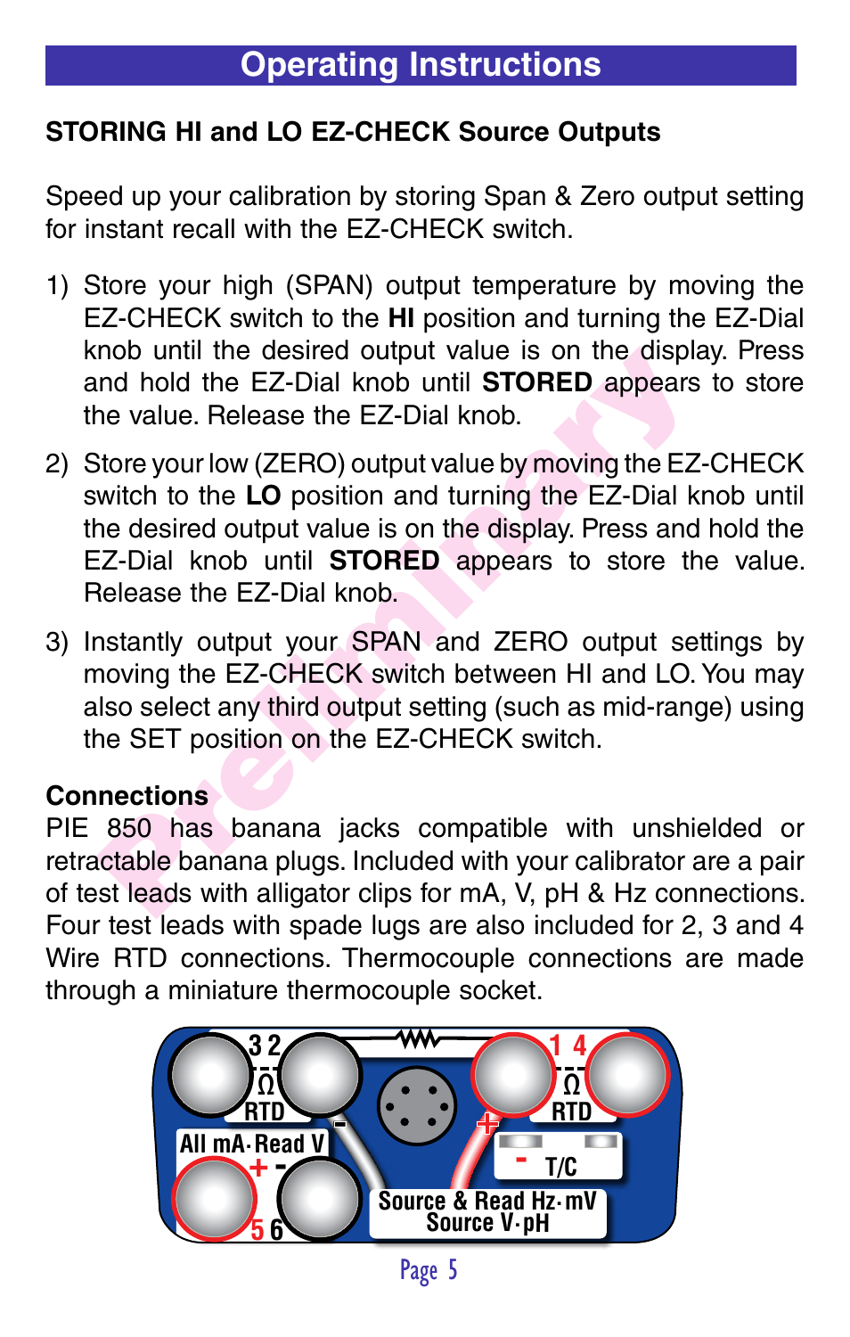 Pr eliminar y | Practical Instrument Electronics 850 User Manual | Page 7 / 48