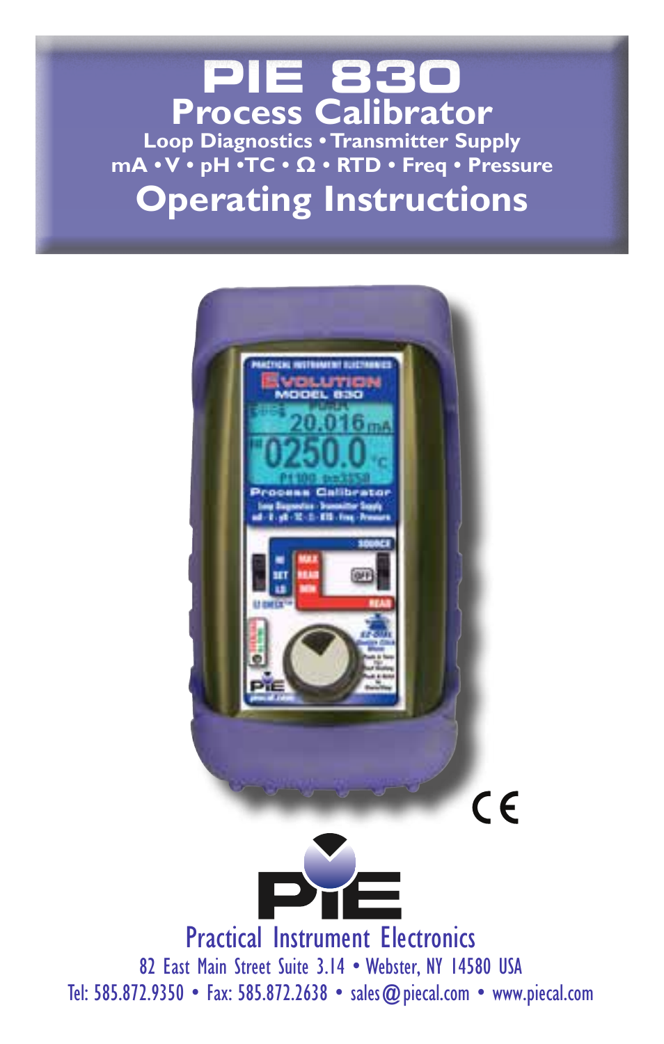 Practical Instrument Electronics 830 User Manual | 52 pages
