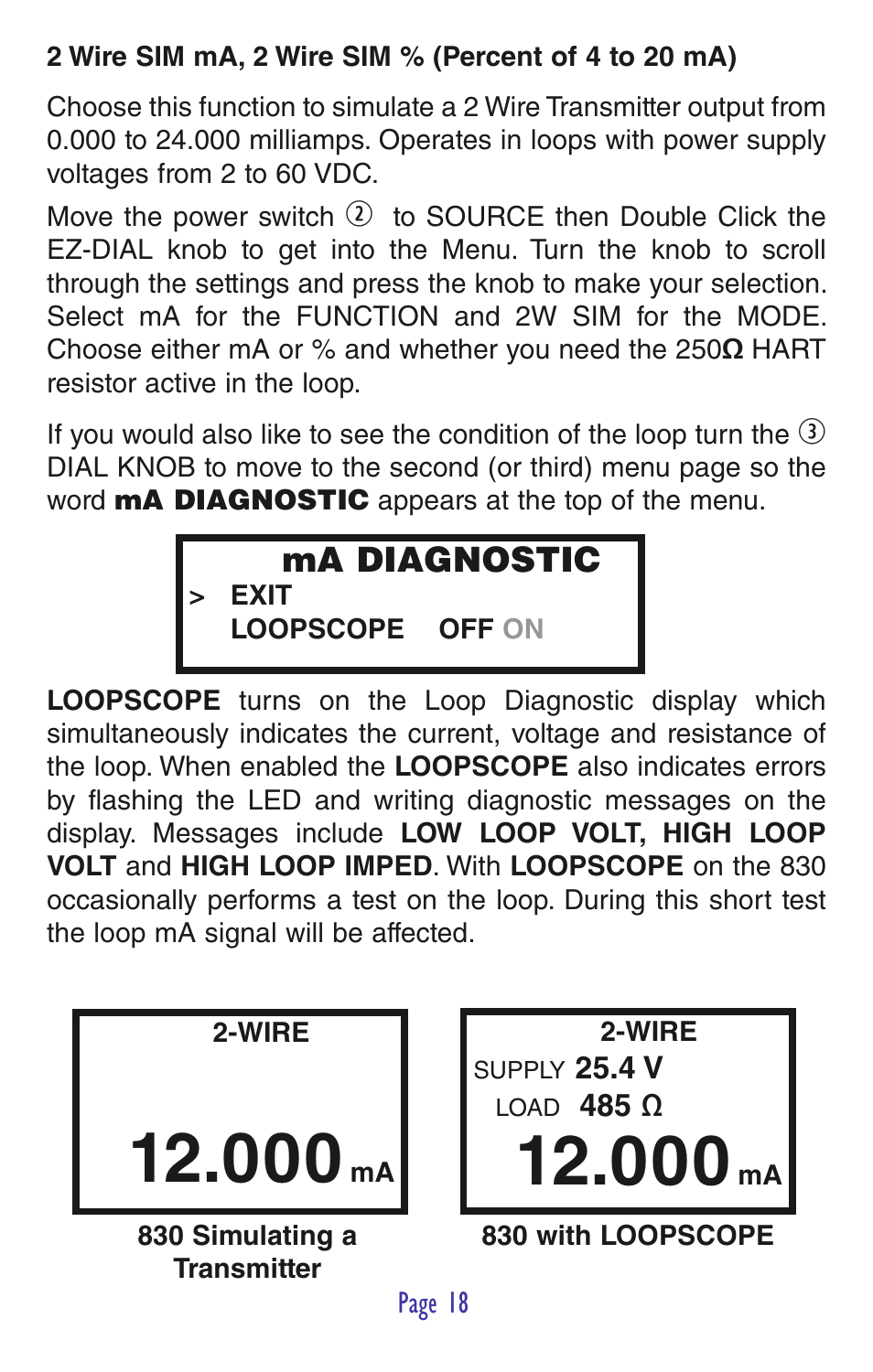 Ma diagnostic | Practical Instrument Electronics 830 User Manual | Page 20 / 52