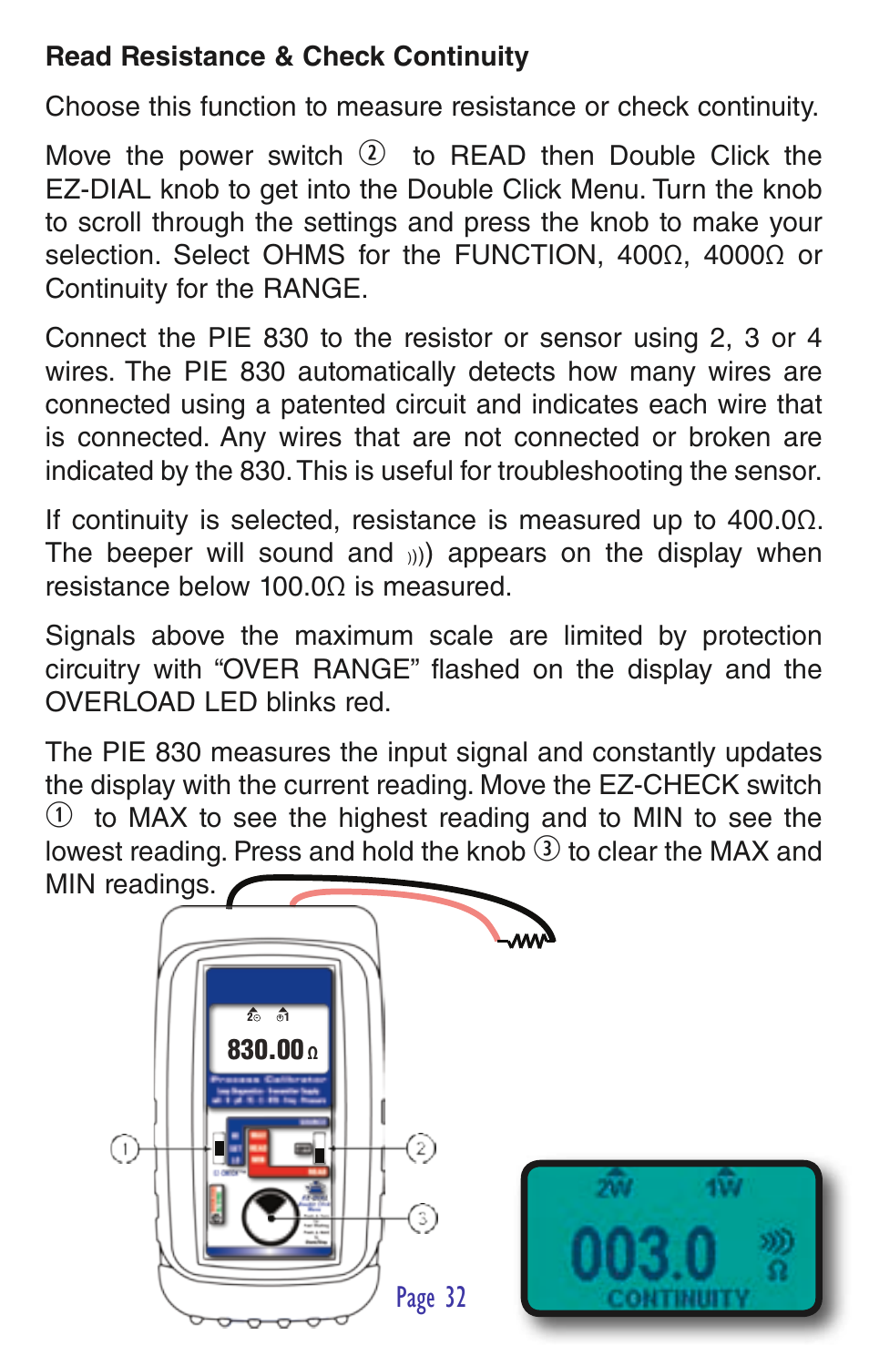 Page 32 | Practical Instrument Electronics 830 User Manual | Page 34 / 52