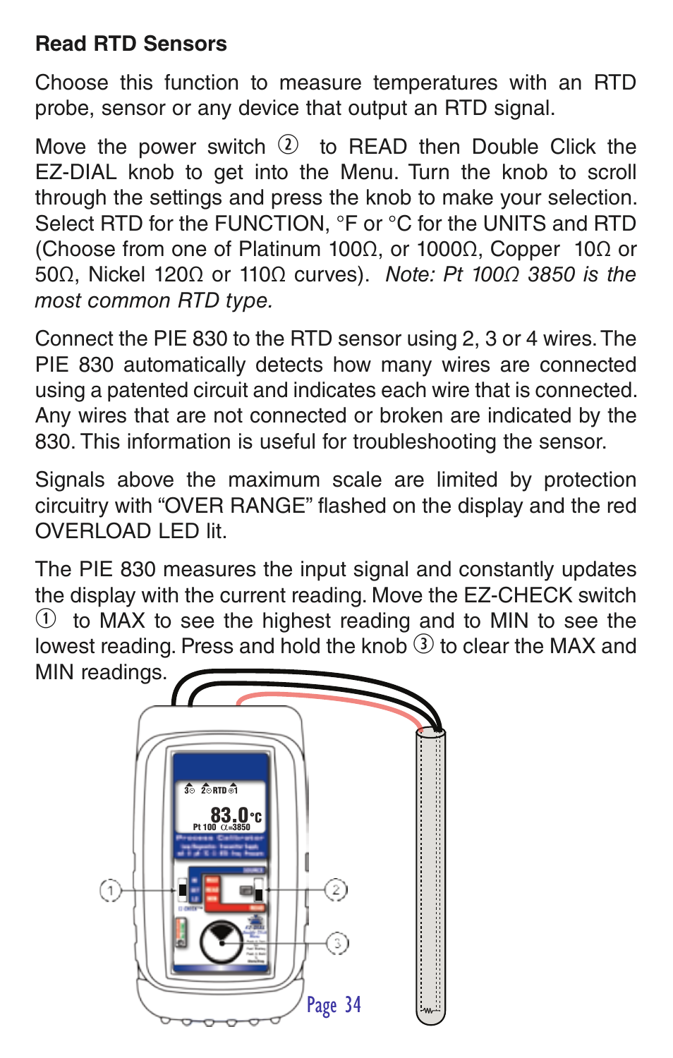 Page 34 | Practical Instrument Electronics 830 User Manual | Page 36 / 52