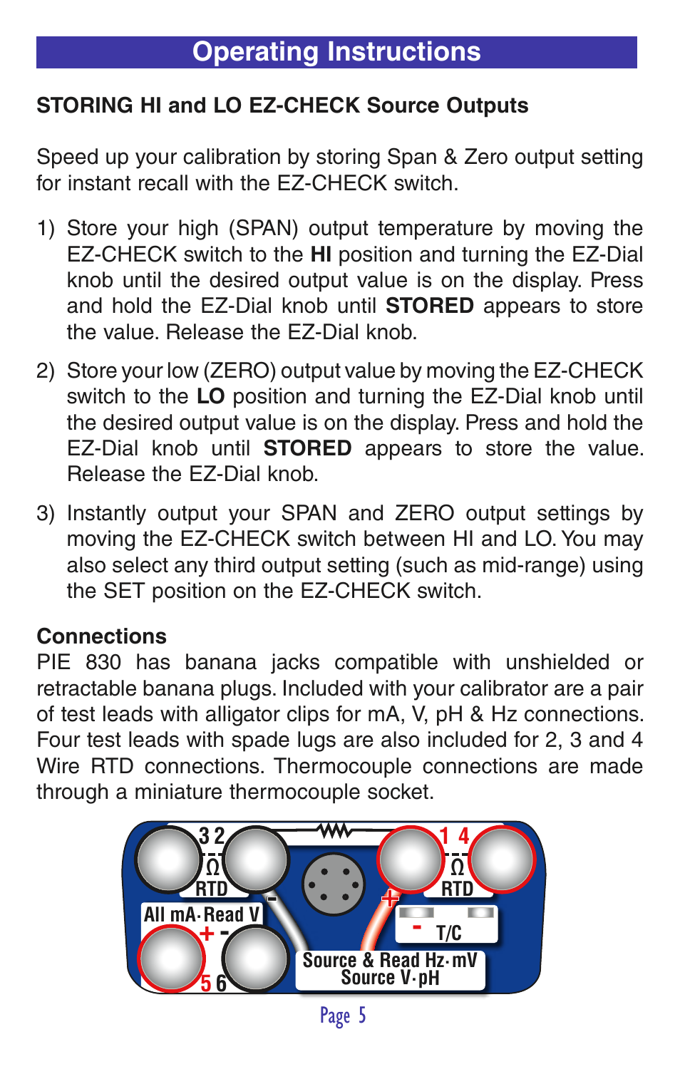 Operating instructions | Practical Instrument Electronics 830 User Manual | Page 7 / 52